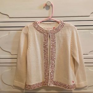 Pink Chicken Sequined Bordered Sweater